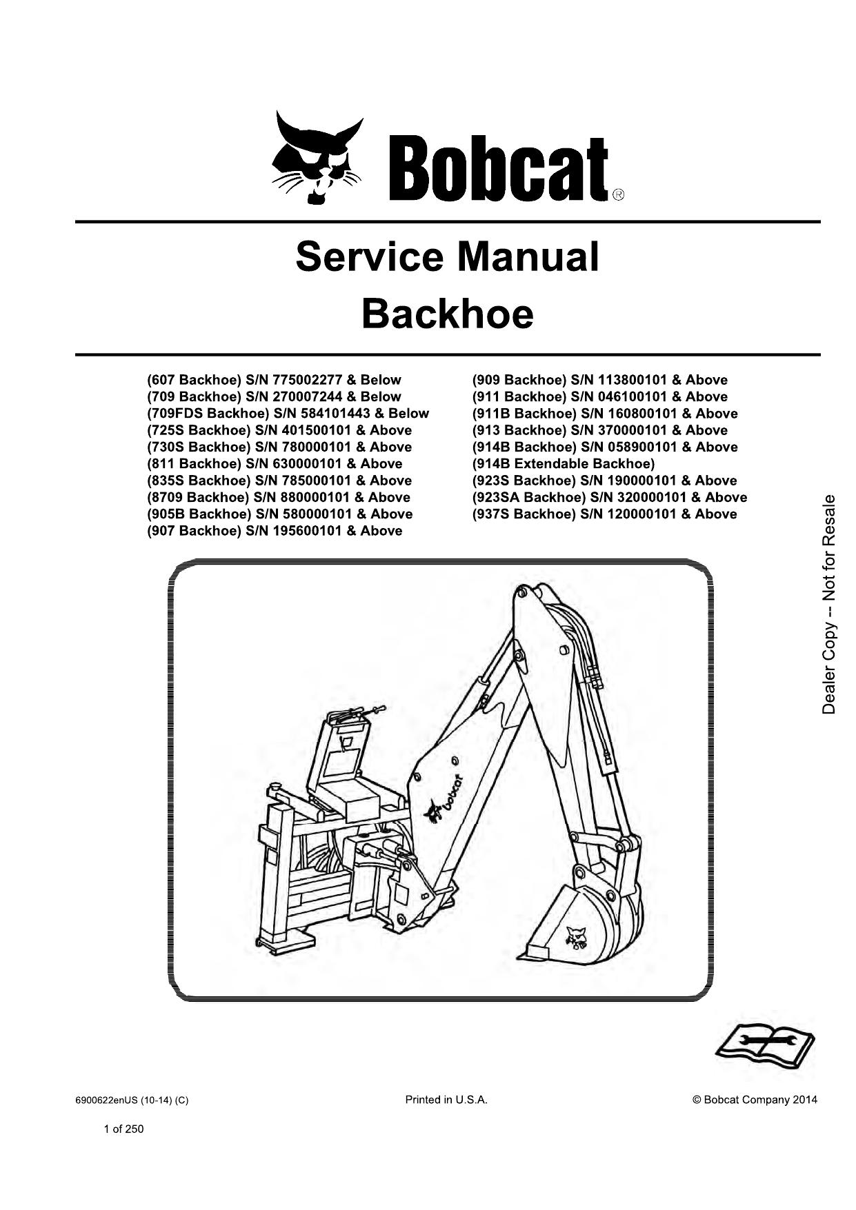 730S Backhoe Service Manual Bobcat